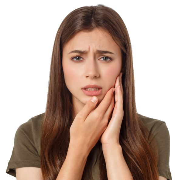 woman with mouth pain